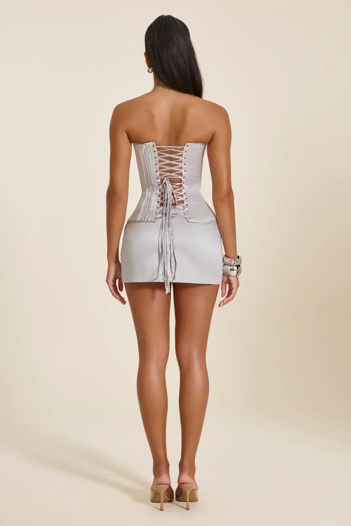 Mars The Label Sasha Satin Corset and Fiora Mini Set