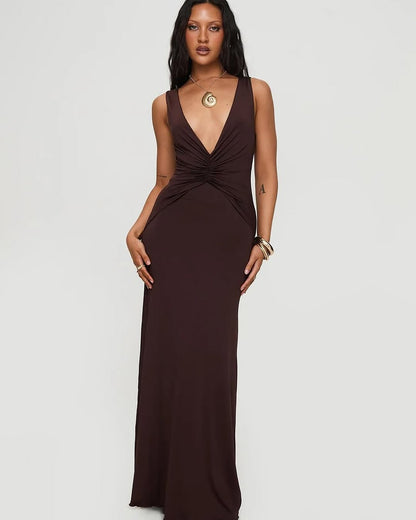 Frederica Plunge Maxi Dress